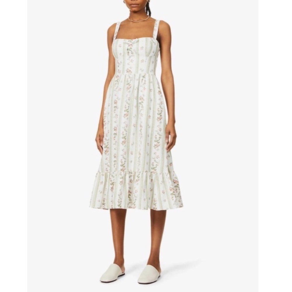 Reformation Maegan Linen Dress size 4 Heath color midi